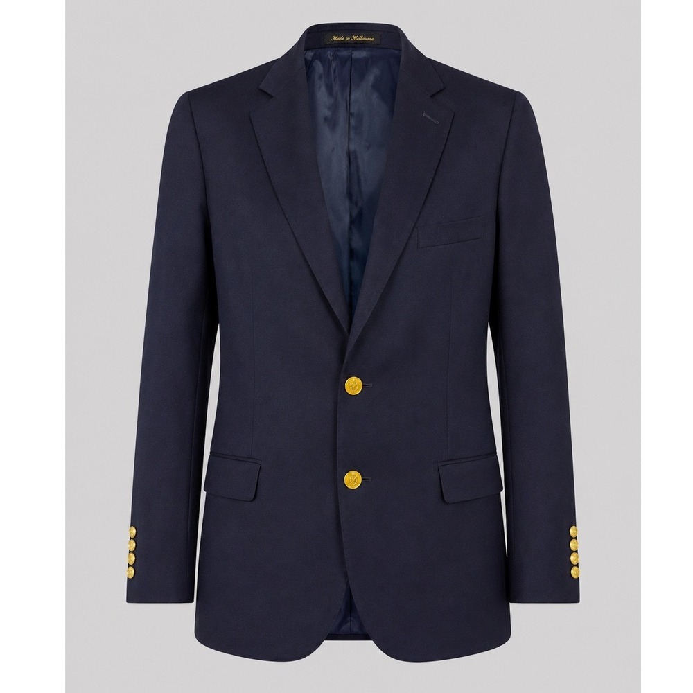 Lauren Ralph Lauren Men Navy Blue Blazer Gold Crest Buttons Sport Suit Jacket
